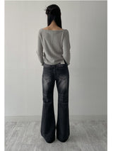 [unisex] 641 cat-washed bootcut denim pants