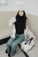 ファッションクロスショルダーラクーンファーバッグ