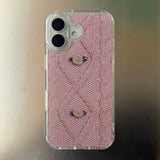 RIBBON ROSE KNIT HARD JELL CASE _ PINK