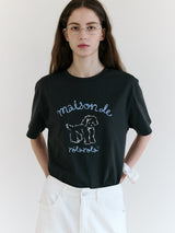 MAISON ROLA PUPPY FRIENDS T-SHIRT CHARCOAL