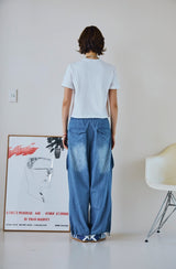 26SS★ Washed Balloon Cargo Denim Pants