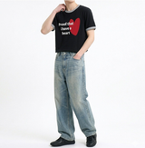 エッセンシャルスタンダード半袖リンガーTシャツ レッドハートブラック