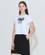 レースリボンTシャツ_ホワイト
