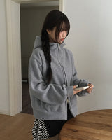 イヌフリースハイネック2WAYフードジップアップ