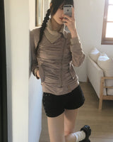 トーキンリブハイネックシャーリングダイアゴナルジッパージップアップ