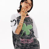 クローバーオーバーフィットラグランtシャツ