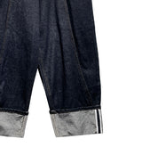 Lining roll-up balloon fit raw denim