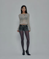 CORSET SHEER LONG SLEEVE_BEIGE