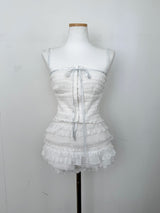 1519. White frill 2pc