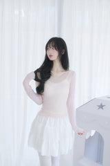 シースルーレイヤードラブリーTシャツ