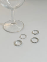 [4 set] square twisted bold ring set / ring layered simple mood