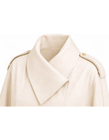 [PRE-FALL] Camille High Neck Ribbon Belted Shawl Trench Short Coat Dusty Pink