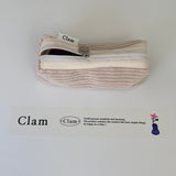 Clam ラウンドペンケース _ コーデュロイココナッツ
