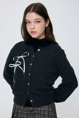 EIRIN WOOL CARDIGAN / CHARCOAL