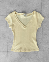 SOFT RIB V-NECK TEE