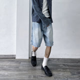 Washed Distressed Wide Shorts