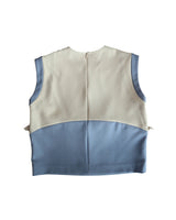 RUFFLE VEST (BEIGE/BLUE)