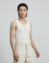 Henley Neck Ribbed Tank