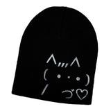 キャットエモジビーニー [ブラック]