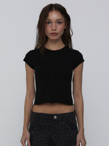 レースベビーTシャツ_Black
