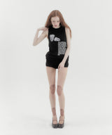 ティースノースリーブTシャツ Black