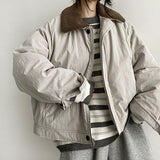 Fobon wool collar quilted jumper