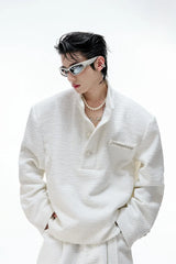 Textured Pearl Button Jacket