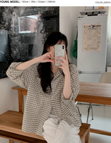 #Seersucker Check Overfit Shirt (2color)