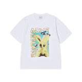 25SS REAL ALIEN FUZZY RABBIT SHORT SLEEVE T-SHIRT WHITE