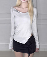 Faint Slit Snap Top (3colors)
