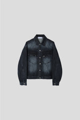 LMN Unbay Western Cropped Oversized Denim Jacket (2 colors)