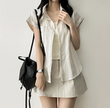 Lipo Pintuck Belt Set Banding Miniskirt