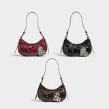 Leopard Print Keychain Shoulder Bag