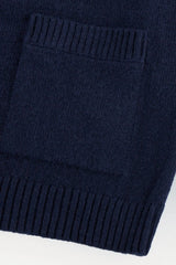 Wool Knit High Neck Cardigan