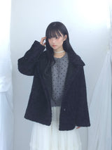 highneck puffy fur jacket