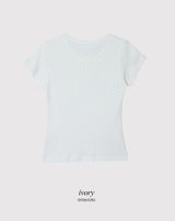 [SHOPPERMADE] アイレットスリムショートスリーブTシャツ (4color)