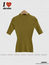 half-turtleneck slim line knitwear T-shirt