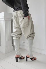 26SS★ KNITTED LEG WARMER COTTON SARROUEL PANTS