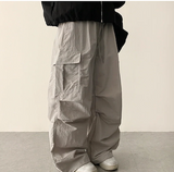 リードニーピンタックヘムストリングワイドパンツ