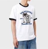 エッセンシャルスタンダード半袖リンガーTシャツ Travel Bear ホワイト