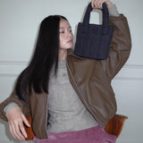 MINI SQUARE QUILTING BAG_BLACK
