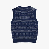 Stranger Regular Angora V-Neck Vest (Navy)