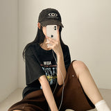 [Y2K, Hip*] ティズピグメントグラフィックショートスリーブTシャツ (1 color)