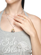 13DE MARZO Bear Planet Zircon Necklace
