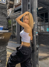 [U-BASIC] Ainey Back Crop Ribbed Sleeveless