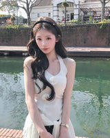 [♡MADE♡] bali corsage on halter top