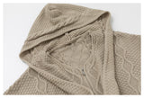 Vintage Knit Balaclava Hood Cardigan Set