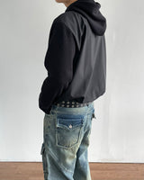 Contrast Highneck Hood Zip-up