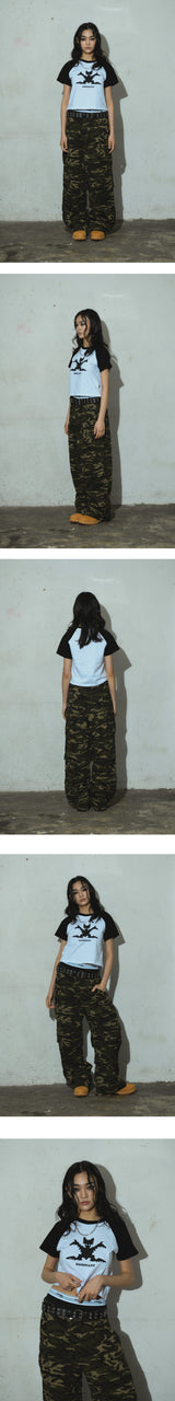 Bat Raglan Crop T-Shirt_White