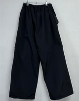 INSIDE FLEECE❤NYLON PARACHUTE POCKET PALE COLOR LONG PANTS💜🖤🩶3COLOR